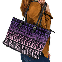 Maori Niho Taniwha Te Wheiao Leather Tote Bag Waiporoporo - Polynesian Pride