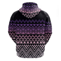 Maori Niho Taniwha Te Wheiao Zip Hoodie Waiporoporo - Polynesian Pride