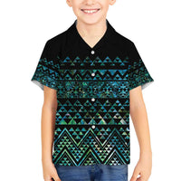 Maori Niho Taniwha Te Wheiao Kid Hawaiian Shirt Paua Shell - Polynesian Pride