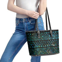 Maori Niho Taniwha Te Wheiao Leather Tote Bag Paua Shell - Polynesian Pride