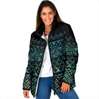 Maori Niho Taniwha Te Wheiao Padded Jacket Paua Shell - Polynesian Pride
