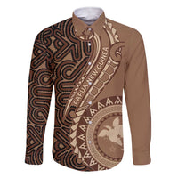 Papua New Guinea Oro Tapa Motif Family Matching Short Sleeve Bodycon Dress and Hawaiian Shirt Classic LT7 Dad's Shirt - Long Sleeve Brown - Polynesian Pride