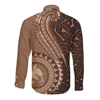 Papua New Guinea Oro Tapa Motif Long Sleeve Button Shirt Classic