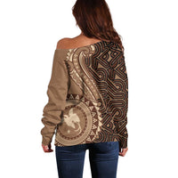 Papua New Guinea Oro Tapa Motif Off Shoulder Sweater Classic