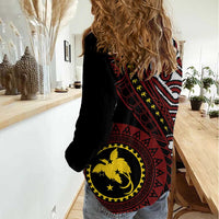 Papua New Guinea Oro Tapa Motif Women Casual Shirt Special LT7 - Polynesian Pride