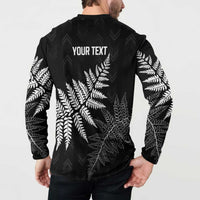 New Zealand Lawn Bowls Personalized Button Sweatshirt Wrap-Around Silver Fern - Polynesian Pride