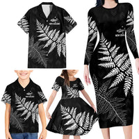 New Zealand Lawn Bowls Personalized Family Matching Long Sleeve Bodycon Dress and Hawaiian Shirt Wrap-Around Silver Fern LT7 - Polynesian Pride