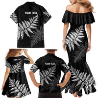 New Zealand Lawn Bowls Personalized Family Matching Mermaid Dress and Hawaiian Shirt Wrap-Around Silver Fern LT7 - Polynesian Pride