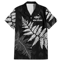 New Zealand Lawn Bowls Personalized Family Matching Off Shoulder Maxi Dress and Hawaiian Shirt Wrap-Around Silver Fern LT7 Dad's Shirt - Short Sleeve Black - Polynesian Pride