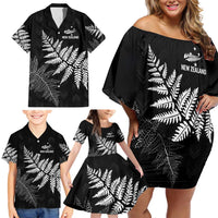 New Zealand Lawn Bowls Personalized Family Matching Off Shoulder Short Dress and Hawaiian Shirt Wrap-Around Silver Fern LT7 - Polynesian Pride