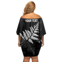 New Zealand Lawn Bowls Personalized Family Matching Off Shoulder Short Dress and Hawaiian Shirt Wrap-Around Silver Fern LT7 - Polynesian Pride