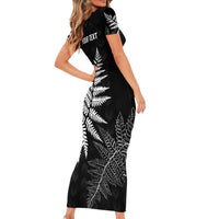 New Zealand Lawn Bowls Personalized Family Matching Short Sleeve Bodycon Dress and Hawaiian Shirt Wrap-Around Silver Fern LT7 - Polynesian Pride