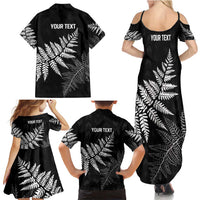 New Zealand Lawn Bowls Personalized Family Matching Summer Maxi Dress and Hawaiian Shirt Wrap-Around Silver Fern - Polynesian Pride