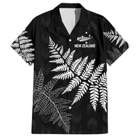 New Zealand Lawn Bowls Personalized Family Matching Summer Maxi Dress and Hawaiian Shirt Wrap-Around Silver Fern LT7 Dad's Shirt - Short Sleeve Black - Polynesian Pride