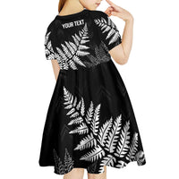 New Zealand Lawn Bowls Personalized Kid Short Sleeve Dress Wrap-Around Silver Fern - Polynesian Pride