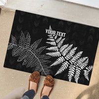 New Zealand Lawn Bowls Personalized Rubber Doormat Wrap-Around Silver Fern - Polynesian Pride