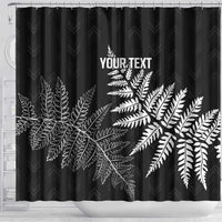 New Zealand Lawn Bowls Personalized Shower Curtain Wrap-Around Silver Fern - Polynesian Pride
