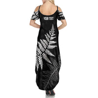 New Zealand Lawn Bowls Personalized Summer Maxi Dress Wrap-Around Silver Fern - Polynesian Pride