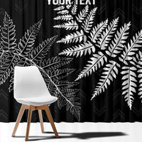 New Zealand Lawn Bowls Personalized Window Curtain Wrap-Around Silver Fern - Polynesian Pride