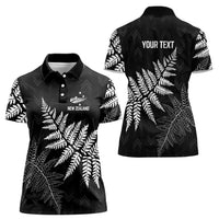 New Zealand Lawn Bowls Personalized Women Polo Shirt Wrap-Around Silver Fern - Polynesian Pride