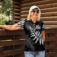 New Zealand Lawn Bowls Personalized Women Polo Shirt Wrap-Around Silver Fern - Polynesian Pride