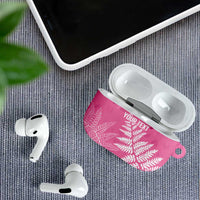 New Zealand Lawn Bowls Breast Cancer Personalized AirPods Case Wrap-Around Silver Fern - Polynesian Pride
