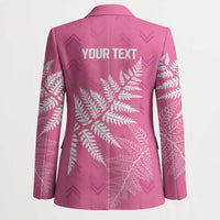 New Zealand Lawn Bowls Breast Cancer Personalized Blazer Wrap-Around Silver Fern - Polynesian Pride