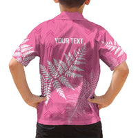 New Zealand Lawn Bowls Breast Cancer Personalized Family Matching Off Shoulder Short Dress and Hawaiian Shirt Wrap-Around Silver Fern LT7 - Polynesian Pride
