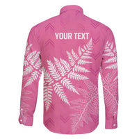 New Zealand Lawn Bowls Breast Cancer Personalized Family Matching Short Sleeve Bodycon Dress and Hawaiian Shirt Wrap-Around Silver Fern LT7 - Polynesian Pride