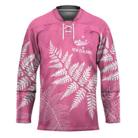 New Zealand Lawn Bowls Breast Cancer Personalized Hockey Jersey Wrap-Around Silver Fern - Polynesian Pride