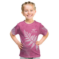 New Zealand Lawn Bowls Breast Cancer Personalized Kid T Shirt Wrap-Around Silver Fern - Polynesian Pride