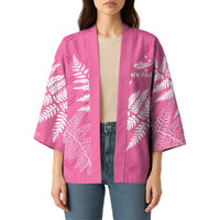 New Zealand Lawn Bowls Breast Cancer Personalized Kimono Wrap-Around Silver Fern - Polynesian Pride