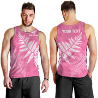 New Zealand Lawn Bowls Breast Cancer Personalized Men Tank Top Wrap-Around Silver Fern - Polynesian Pride