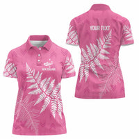 New Zealand Lawn Bowls Breast Cancer Personalized Women Polo Shirt Wrap-Around Silver Fern LT7 - Polynesian Pride