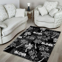 Aloha Vintage Quilt Area Rug Hawaiian Seamless - Black LT7 - Polynesian Pride