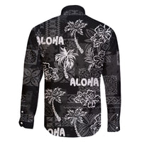 Aloha Vintage Quilt Family Matching Tank Maxi Dress and Hawaiian Shirt Hawaiian Seamless - Black LT7 - Polynesian Pride