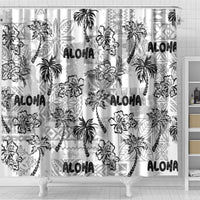 Aloha Vintage Quilt Shower Curtain Hawaiian Seamless - White LT7 - Polynesian Pride