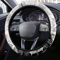 Aloha Vintage Quilt Steering Wheel Cover Hawaiian Seamless - White LT7 - Polynesian Pride