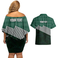 Rainbow Warriors Hawaii Personalized Palaka Couples Matching Off Shoulder Short Dress and Hawaiian Shirt - Polynesian Pride
