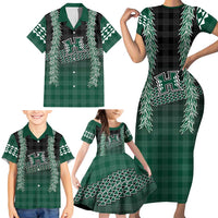 Rainbow Warriors Hawaii Palaka Family Matching Short Sleeve Bodycon Dress and Hawaiian Shirt Maile Lei LT7 - Polynesian Pride