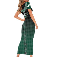 Rainbow Warriors Hawaii Palaka Family Matching Short Sleeve Bodycon Dress and Hawaiian Shirt Maile Lei LT7 - Polynesian Pride