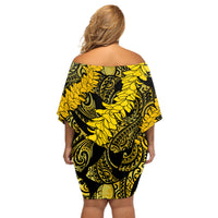 Hawaii Oahu Ilima Lei Off Shoulder Short Dress LT7 - Polynesian Pride