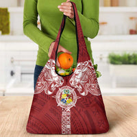 Tonga Independence Day Grocery Bag Tongatapu Lion Ngatu Motifs