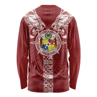 Tonga Independence Day Long Sleeve Shirt Tongatapu Lion Ngatu Motifs