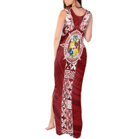 Tonga Independence Day Tank Maxi Dress Tongatapu Lion Ngatu Motifs LT7 - Polynesian Pride