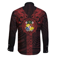 Tonga Independence Day Family Matching Mermaid Dress and Hawaiian Shirt Tongatapu Lion Ngatu Motifs Black Ver. LT7 - Polynesian Pride