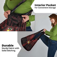 Tonga Independence Day Grocery Bag Tongatapu Lion Ngatu Motifs Black Ver.