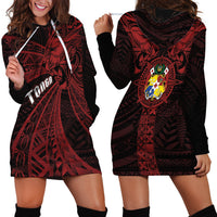 Tonga Independence Day Hoodie Dress Tongatapu Lion Ngatu Motifs Black Ver. LT7 - Polynesian Pride