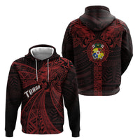 Tonga Independence Day Zip Hoodie Tongatapu Lion Ngatu Motifs Black Ver.