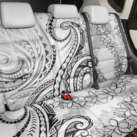 Polynesia Plumeria Lei Back Car Seat Cover White Curves Motif